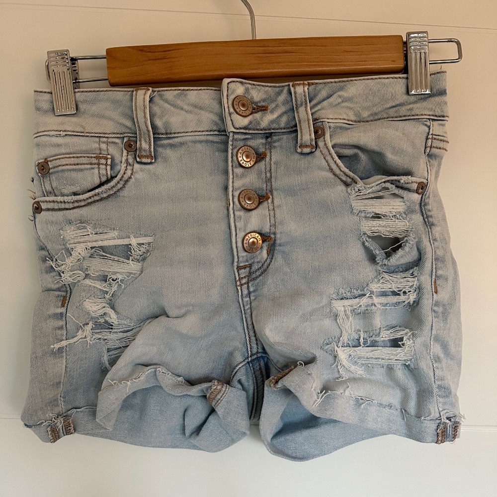 American Eagle Jean Shorts Washed Denim
